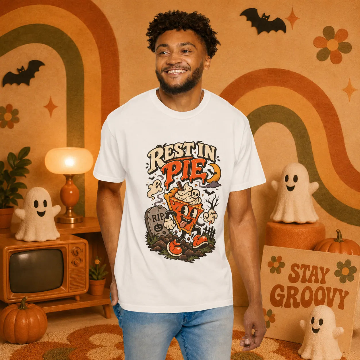 REST IN PIE Retro Halloween Shirt | Yum Stitch